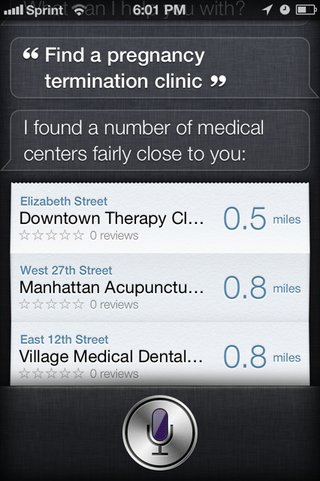 Illustration for article titled Is Siri Pro Life? Apparently Yes (Updated)